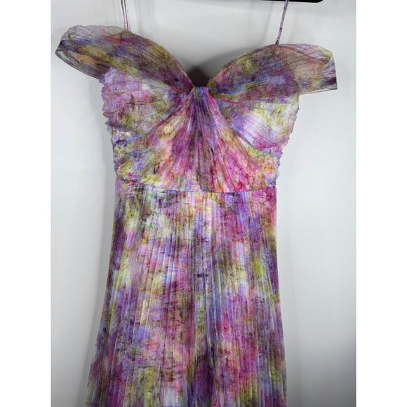 Theia Purple Wisteria Gown Organza Strapless A-line Maxi Dress Size 4 NWT - Picture 3 of 10